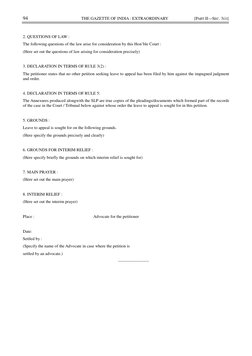 Special Leave Petition Format Guide | PDF | Supreme Court Of India | Appeal