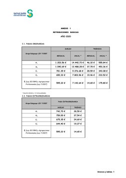 MENSUAL
ANUAL *
MENSUAL
ANUAL *
A1       
1.203,56 €
14.442,72 €
46,32 €
555,84 €
A2      
1.040,69 €
12.488,28 €
37,78 €
453