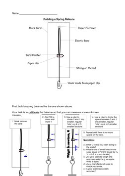Spring Balance Setup Drawing Building and Calibrating a Spring Balance | PDF | Weighing Scale | Weight