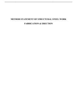 Method Statement for Steel Fabrication & Erection | PDF ...