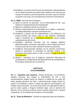 m) Establecer un ente de control social, de aprobación o desaprobación
de sus determinaciones de ayuda social, respecto a los
