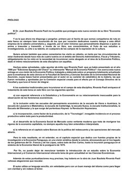 PRÓLOGO 
 
         El Dr. Juan Bautista Rivarola Paoli me ha pedido que prologara esta nueva versión de su libro "Econom