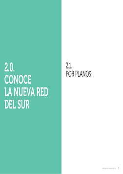 LIBRO BLANCO DE LA NUEVA RED DEL SUR
LIBRO BLANCO DE LA NUEVA RED DEL SUR
6
7
2.0.
CONOCE
LA NUEVA RED
DEL SUR
2.1.
POR PLANO