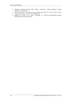 María Lourdes Gasillón 
 
 
42 
Estudios de Teoría Literaria, Mar. 2012,  Año 1,  Nro.  1 
 
 
Sarmiento, Domingo Faustino (