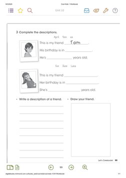 Cool Kids 1 Workbook Unit 10 | PDF