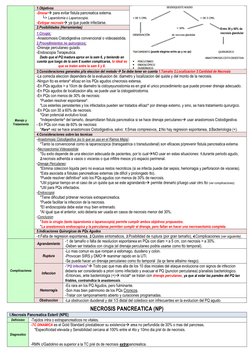 Manejo y 
Tratamiento 
1.Objetivos 
 
-Drenar para evitar fistula pancreatica externa. 
└> Laparotomia o Laparoscopia. 
-Ext