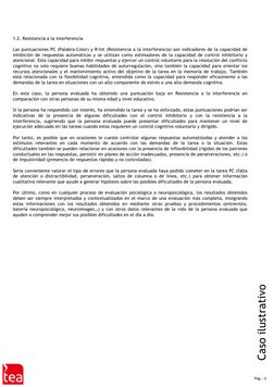 Caso ilustrativo
Pág.: 3
1.2. Resistencia a la interferencia
Las puntuaciones PC (Palabra-Color) y R-Int (Resistencia a la in
