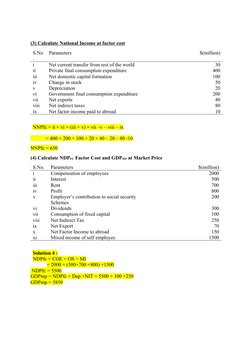 National Income Calculations Class 12 | PDF | Consumption Of Fixed ...