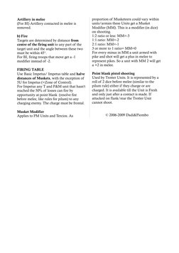 Artillery in melee
(For BI) Artillery contacted in melee is 
removed.
b) Fire
Targets are determined by distance from 
centre