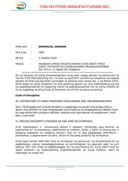 YAN HU FOOD MANUFACTURING INC.
PIELA SAMPALOC 3 DASMARIÑAS CITY, CAVITE
PARA KAY
:
EMMANUEL AMADOR
MULA SA
:
HRD 
PETSA
:
4 M