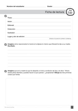 Ficha de lectura
Nombre del estudiante: ___________________________   Grado: ________________________
Título: _______________