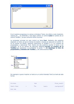 Propiedades del TextBox en Visual Basic | PDF | Desarrollo de software ...