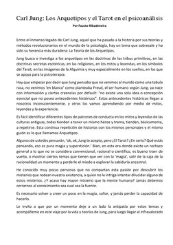 Arquetipos de Jung y el Tarot | PDF | Carl Jung | Carné de identidad