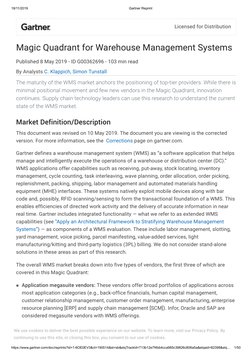Gartner WMS Report 2019 | PDF | Cloud Computing | Enterprise Resource ...