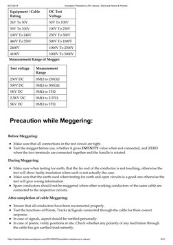 Insulation Resistance Values Explained | PDF | Transformer | Insulator ...