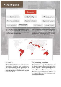 Services 
Expertise 
Engineering 
Measurements 
Technical calculations 
Project co-ordination 
Engineering design 
Thermal ca
