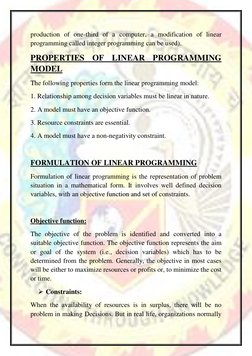 production of one-third of a computer, a modification of linear 
programming called integer programming can be used). 
PR