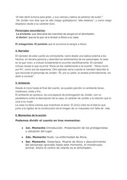 “Al rato abrió la boca para gritar, y sus narices y labios se perlaron de sudor."
 De Jordán nos dice que es alto (rasgo graf