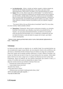 ●
La introducción
 
 :  Alicia y Jordán se habían casado y habían estado de 
luna de miel. El marido era silencioso y muy ser