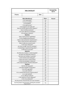 4Ms Checklist for Quality Assessment | PDF | Business Process ...