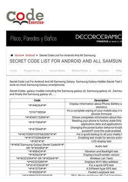 Secret Code List For Android and All Samsung - Code Exercise | PDF ...
