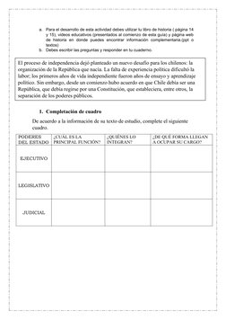 Poderes del Estado en Chile: Guía 6° Básico | PDF | Separación de ...