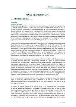 II Parte. Programación de alemán  
 
 
 
CUID 17/18 
 
1 
NIVEL ELEMENTAL (A1) 
1. 
INTRODUCCIÓN 
Objetivos 
Objetivos genera
