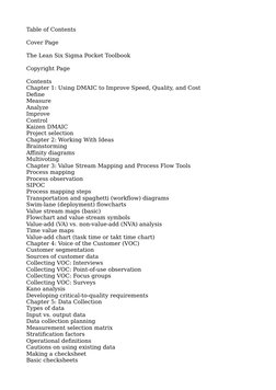 The Lean Six Sigma Pocket Toolbook: A Quick Reference Guide To 100 ...