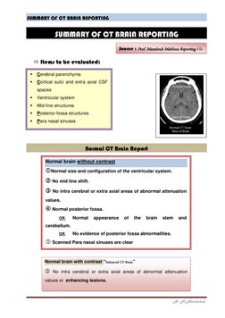 CT Brain Report Summary | PDF | Cerebrospinal Fluid | Nervous System