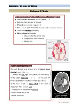 CT Brain Report Summary | PDF | Cerebrospinal Fluid | Nervous System