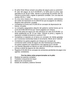 Contabilidad de Seguros: Ejercicios Prácticos | PDF | Seguro | Reaseguro