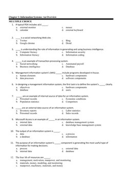 Information Systems Overview MCQs | PDF | Information System | System