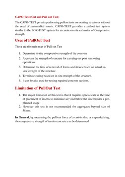 CAPO Test (Cut and Pull out Test) 
The CAPO-TEST permits performing pullout tests on existing structures without 
the need of