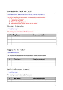 NEW USER CREATION AND LOGIN
<<Insert description of this functional section. See below for an example.>>
This section describ