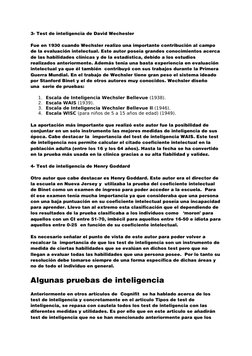 3- Test de inteligencia de David Wechesler
Fue en 1930 cuando Wechsler realizo una importante contribución al campo 
de la ev