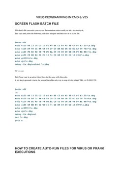 CMD Virus and Prank Code Examples | PDF | Computer Virus | Scripting ...