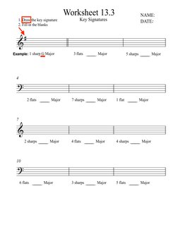 Key Signature Identification Worksheet | PDF