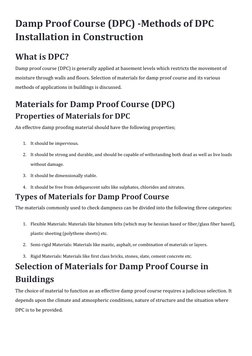 DPC Installation Methods in Construction | PDF | Asphalt | Concrete