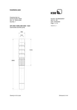 KSB Submersible Pump Data Sheet | PDF | Bearing (Mechanical) | Pump