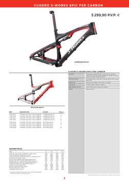 ROJO/BLANCO
GEOMETRÍAS
Talla
S
M
L
XL
Tubo de sillín centro pedalier a tope (mm)
394
424
463
520
Tubo horizontal imaginario (