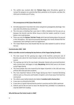 
The conflict was resolved after the  Thirteen Days when Khrushchev agreed to
remove the weapons on a promise that there wou