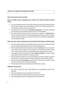 Section 1: The origins of the Cold War, 1941-1958
Early tensions between East and West
Write a narrative account analysing th