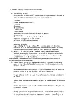 Jornadas y Descansos Laborales en Guatemala | PDF | Tiempo de trabajo ...