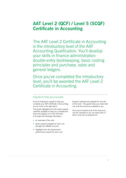 AAT Level 2 Accounting Study Guide | PDF | Bookkeeping | Accounting