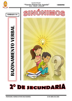 COLEGIO PRIVADO 
                          “Nuestro Patrón San Agustín”                I BIMESTRE