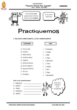 COLEGIO PRIVADO 
                          “Nuestro Patrón San Agustín”                I BIMESTRE