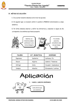 COLEGIO PRIVADO 
                          “Nuestro Patrón San Agustín”                I BIMESTRE