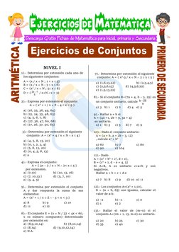 Ejercicios de Conjuntos para Secundaria | PDF | Enseñanza de matemática ...