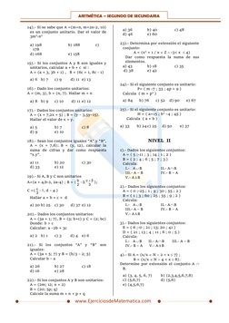 Ejercicios de Conjuntos para Secundaria | PDF | Enseñanza de matemática ...