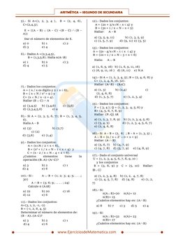 Ejercicios de Conjuntos para Secundaria | PDF | Enseñanza de matemática ...